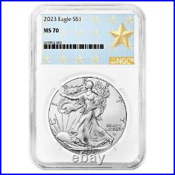2023 $1 American Silver Eagle 3pc Set NGC MS70 West Point Star Label Red White B