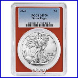 2023 $1 American Silver Eagle 3pc Set PCGS MS70 Blue Label Red White Blue