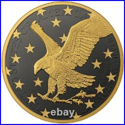 2023 American Eagle Golden Ring Ruthenium & Gold Gilded 1oz. 999 Pure Silver