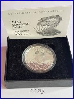 2023 American Eagle, One Ounce Silver Proof Coin, 0.999 Silver. Mint Condition 2023 American Eagle, One Ounce Silver Proof Coin, 0.999 Silver. Mint Condition