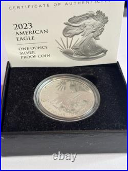 2023 American Eagle, One Ounce Silver Proof Coin, 0.999 Silver. Mint Condition 2023 American Eagle, One Ounce Silver Proof Coin, 0.999 Silver. Mint Condition