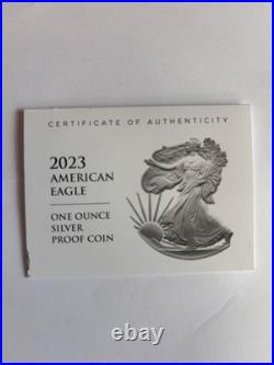 2023 American Eagle, One Ounce Silver Proof Coin, 0.999 Silver. Mint Condition 2023 American Eagle, One Ounce Silver Proof Coin, 0.999 Silver. Mint Condition