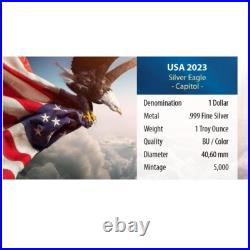 2023 Silver Eagle Capitol Silver Coin USA 1oz ST in Color