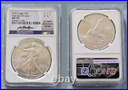 2023 Silver Eagle Ngc Ms70 Fdoi Struck At West Point Gaudioso Signed Label