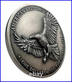 2023 Sioux Nation North American Bald Eagle UHR Antiqued 1 oz Silver Coin