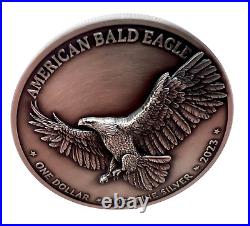 2023 Sioux Nation North American Bald Eagle UHR Antiqued 1 oz Silver Coin