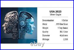 2023 U. S. Silver Eagle A. I. Human or Machine 1 oz Silver Coin