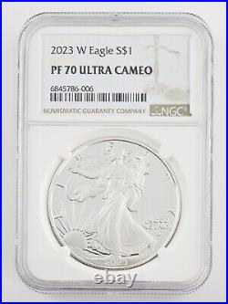 2023 W $1 American Silver Eagle 1oz Proof Coin NGC PF70 Ultra Cameo