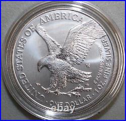 2023 W Uncirculated American Silver Eagle Dollar BU ASE Coin US Mint Box and COA