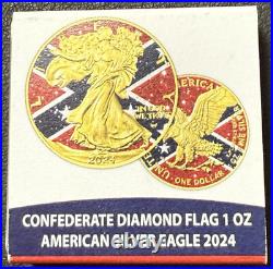 2024 1 Oz. 999 American Silver Eagle Confederate Diamond Flag Edition out of 500