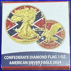 2024 1 Oz. 999 American Silver Eagle Confederate Diamond Flag Edition out of 500