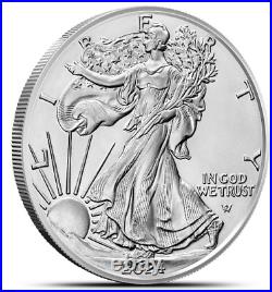 2024 1 Oz Silver American Eagle Coin. 999 Fine (BU) LOT OF 20 SHIPPING NOW