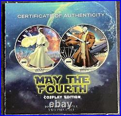 2024 2 x 1 Oz 999 American Silver Eagle May the Fourth Cosplay Jedi Star Wars