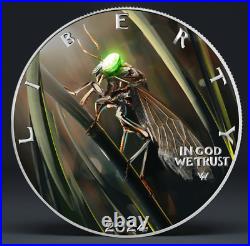 2024 America Eagle Cicada Apocalypse 1 oz Silver Colorized Glow in the Dark Coin