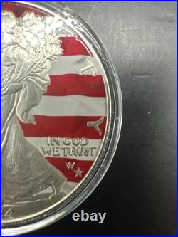 2024 American Flag Silver Eagle STAR PRIVY Colorized 1 oz Silver Coin 495/600 2024 American Flag Silver Eagle STAR PRIVY Colorized 1 oz Silver Coin 495/600