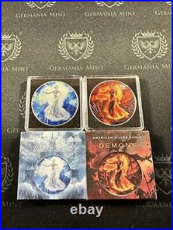 2024 American Silver Eagle 1 oz Silver Angels & Demons Colored Mintage 100 Each