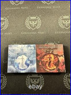 2024 American Silver Eagle 1 oz Silver Angels & Demons Colored Mintage 100 Each