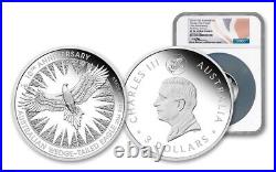 2024 Australia 3 oz Silver Wedge Tailed Eagle Proof FDOI NGC PF70 Mercanti Sig