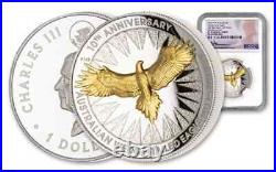 2024 Australia Wedge Tailed Eagle Gilt 1 oz Silver NGC PF70 Ultra Cameo TOP POP