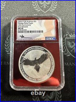 2024 Australia Wedge Tailed Eagle Red Label 1 oz Silver NGC MS70 Mercanti signed