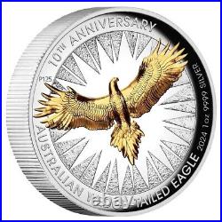 2024 Australian Wedge-tailed Eagle 1oz $1 Silver Proof High Relief Gilded Coin