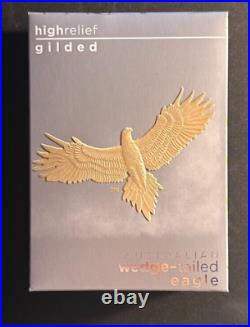 2024 Australian Wedge-tailed Eagle 1oz $1 Silver Proof High Relief Gilded Coin