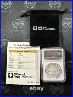 2024 NPF 2oz Silver Super Incuse Indian Head Double Eagle NGC SP70 FDOI Mercanti