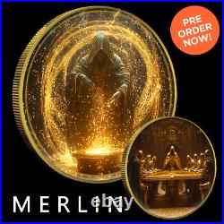 2024 Silver Eagle Merlin Gold Gild and Colorized 1oz. 999 Silver Coin 2024 Silver Eagle Merlin Gold Gild and Colorized 1oz. 999 Silver Coin