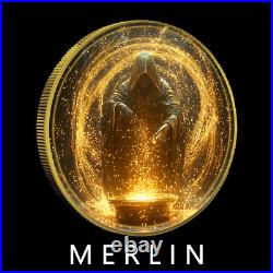 2024 Silver Eagle Merlin Gold Gild and Colorized 1oz. 999 Silver Coin 2024 Silver Eagle Merlin Gold Gild and Colorized 1oz. 999 Silver Coin