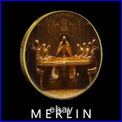 2024 Silver Eagle Merlin Gold Gild and Colorized 1oz. 999 Silver Coin 2024 Silver Eagle Merlin Gold Gild and Colorized 1oz. 999 Silver Coin