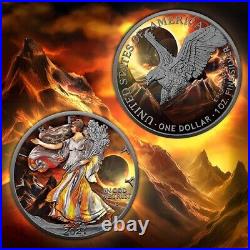 2024 USA American Silver Eagle 1 oz Silver Solar Eclipse Colored MIntage of 500 2024 USA American Silver Eagle 1 oz Silver Solar Eclipse Colored MIntage of 500