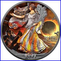 2024 USA American Silver Eagle 1 oz Silver Solar Eclipse Colored MIntage of 500