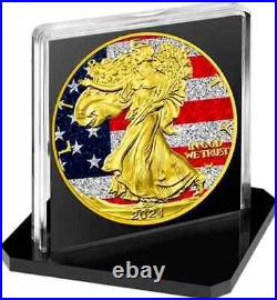 2024 U. S. American Silver Eagle Diamond Dusted Flag Edition 1 oz Silver Coin