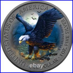 2024 U. S. Eagle Halloween Ghost Night Edition 1 oz Silver Coin 300 Mintage