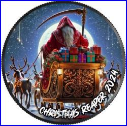 2024 United States American Eagle Christmas Reaper 1 oz Silver Colorized Coin 2024 United States American Eagle Christmas Reaper 1 oz Silver Colorized Coin