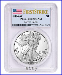 2024-W $1 1-oz. Silver Eagle PCGS PR69 DCAM First Strike Flag Label PRESALE