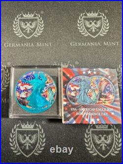 2025 American Silver Eagle 1 oz Independence Day Space Blue by Germania Mint 2025 American Silver Eagle 1 oz Independence Day Space Blue by Germania Mint