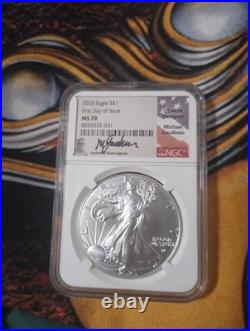 2025 American Silver Eagle NGC MS-70 Early Release Gaudioso Signed EA115