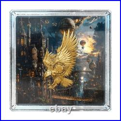 2025 Cameroon Steampunk Mech Eagle 2 oz Silver Coin Gild Steampunk Allegiance