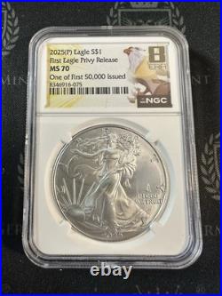 2025 P Silver Eagle Privy 1st Release NGC MS70 1st of 50000 NICE GANG 8TH ERA 2025 P Silver Eagle Privy 1st Release NGC MS70 1st of 50000 NICE GANG 8TH ERA