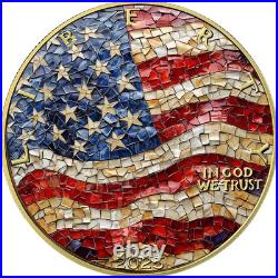 2025 US Eagle Mosaic American Flag Edition 1 oz. 999 Silver Coin in capsule
