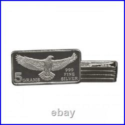 20 5 Gram 999 Fine Silver Bars Monarch Eagle Design Unc. IN STOCK