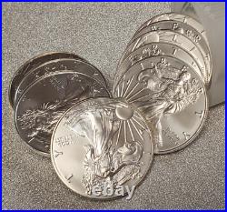 20 coin tube 2020 $1 American silver eagles BU from mint Spotless