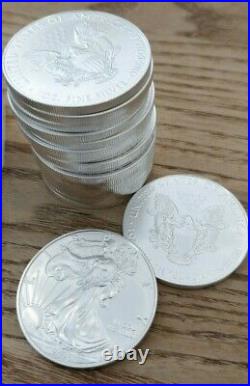 20 x 2020 1oz American Silver Eagle Bullion Coins unc in Tube