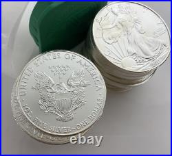 20x American 2011 999 SILVER EAGLE DOLLAR 1OZ COINS-Full Tube ONE OUNCE #007
