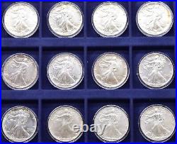24 x 1oz 999 Silver Coin USA Liberty Eagle $1 Set 1986 2010 Boxed