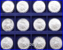 24 x 1oz 999 Silver Coin USA Liberty Eagle $1 Set 1986 2010 Boxed