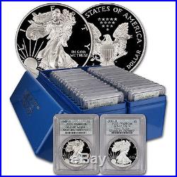 28-pc. 1986 2014 American Silver Eagle Proof Date Set PCGS PR69 Doily Label