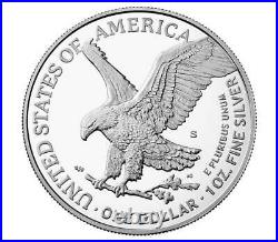 2 Coin Set, 2021 Type 2 W & S Proof Silver Eagles, Ngc Pf70uc Fdoi, Eagle/mtn