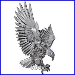 2 Oz Silver Coin 2025 Cameroon Steampunk Allegiance Series Mech Eagle Antiqued